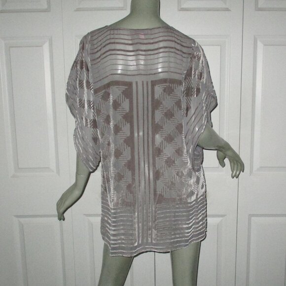 CALYPSO ST. BARTH Gray Flocked Velvet Cold Shoulder Blouse/Dress - Picture 5 of 6
